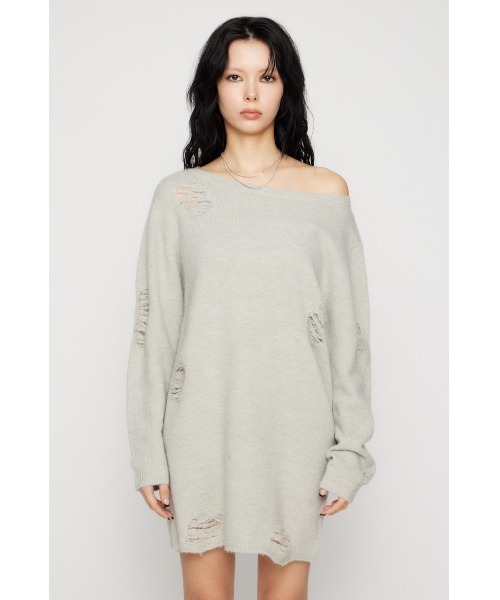 LAGUA GEM(ラグアジェム)の「CRASH LOOSEY KNIT ワンピース(ワンピース・レディース・ブラウン/ライトグレー/ブラック・SMALL/MEDIUM)」の17枚目の写真