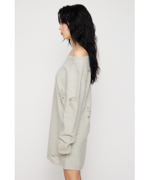 LAGUA GEM(ラグアジェム)の「CRASH LOOSEY KNIT ワンピース(ワンピース・レディース・ブラウン/ライトグレー/ブラック・SMALL/MEDIUM)」の18枚目の写真