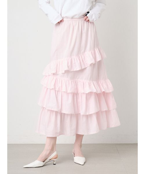 SORIN（ソリン　）の「Random Ruffled Skirt/ランダムラッフルスカート（スカート・レディース・ブラック/ライトピンク/その他・38）」の4枚目の写真