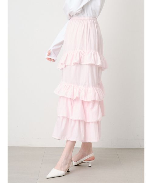 SORIN（ソリン　）の「Random Ruffled Skirt/ランダムラッフルスカート（スカート・レディース・ブラック/ライトピンク/その他・38）」の5枚目の写真