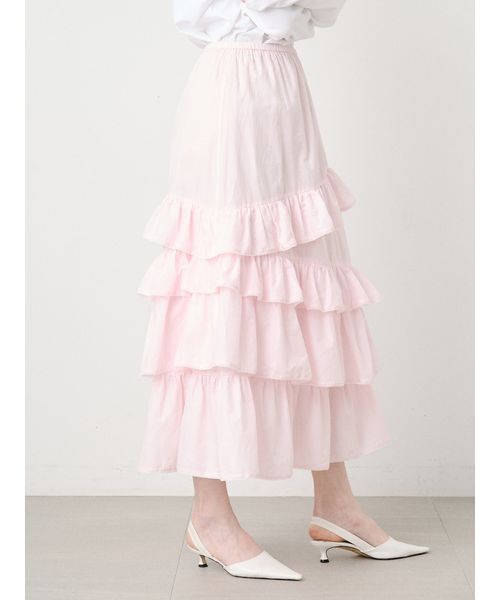 SORIN（ソリン　）の「Random Ruffled Skirt/ランダムラッフルスカート（スカート・レディース・ブラック/ライトピンク/その他・38）」の6枚目の写真