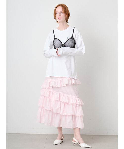 SORIN（ソリン　）の「Random Ruffled Skirt/ランダムラッフルスカート（スカート・レディース・ブラック/ライトピンク/その他・38）」の8枚目の写真
