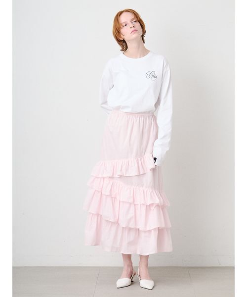 SORIN（ソリン　）の「Random Ruffled Skirt/ランダムラッフルスカート（スカート・レディース・ブラック/ライトピンク/その他・38）」の14枚目の写真