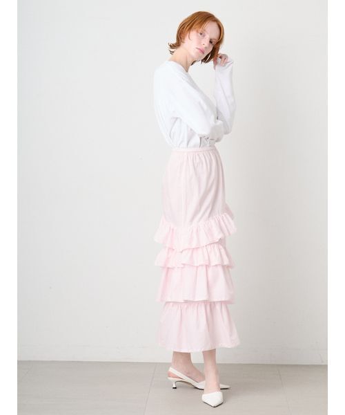 SORIN（ソリン　）の「Random Ruffled Skirt/ランダムラッフルスカート（スカート・レディース・ブラック/ライトピンク/その他・38）」の16枚目の写真
