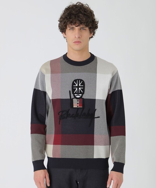BLACK LABEL CRESTBRIDGE（ブラックレーベル・クレストブリッジ）の「ガーズマンクレストブリッジチェックニット（ニット/セーター・メンズ・ネイビー/ベージュ系その他6・XL/S/M/L）」の2枚目の写真