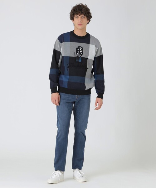BLACK LABEL CRESTBRIDGE（ブラックレーベル・クレストブリッジ）の「ガーズマンクレストブリッジチェックニット（ニット/セーター・メンズ・ネイビー/ベージュ系その他6・XL/S/M/L）」の3枚目の写真