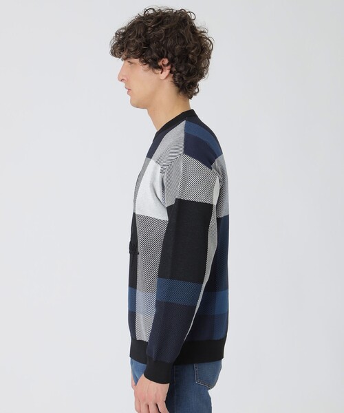 BLACK LABEL CRESTBRIDGE（ブラックレーベル・クレストブリッジ）の「ガーズマンクレストブリッジチェックニット（ニット/セーター・メンズ・ネイビー/ベージュ系その他6・XL/S/M/L）」の4枚目の写真