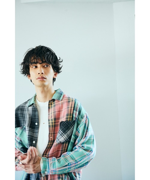 2AM(ツーエイエム)の「DAN RIVER ダンリバー / WORN-OUT CHECK FLANNEL SHIRT(シャツ/ブラウス・メンズ・グリーン/ミント/マルチ/ピンク/ブラック・SMALL/MEDIUM/LARGE)」の1枚目の写真