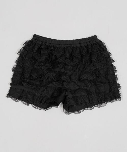 WEGO(ウィゴー)の「WEGO/【26年春夏新作】レースフリルマイクロショートパンツ(スラックス・レディース・ブラック/ホワイト・FREE)」の7枚目の写真