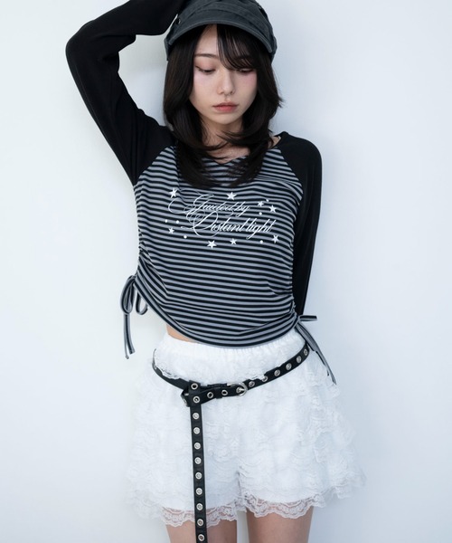 WEGO(ウィゴー)の「WEGO/【26年春夏新作】レースフリルマイクロショートパンツ(スラックス・レディース・ブラック/ホワイト・FREE)」の16枚目の写真