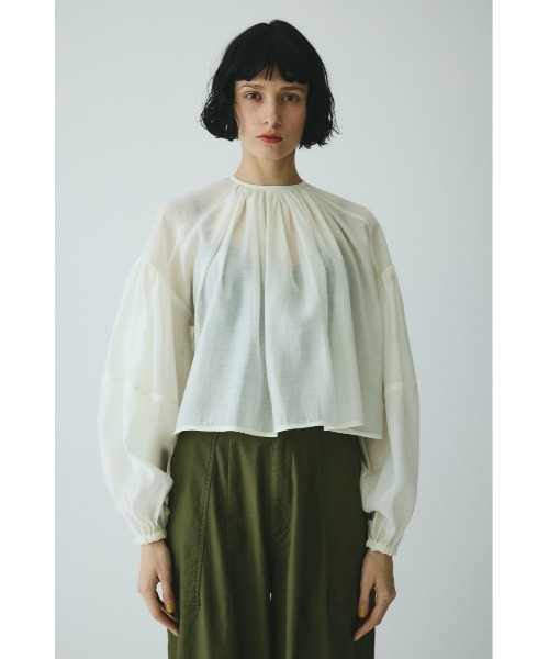 HeRIN.CYE（ヘリンドットサイ）の「Volume sleeve blouse　　ボリュームスリーブブラウス（シャツ/ブラウス・レディース・ピンク/オフホワイト/ブラック・FREE）」の2枚目の写真