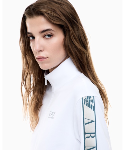 EMPORIO ARMANI EA7（エンポリオアルマーニイーエーセブン）の「<オンライン限定>【エンポリオ アルマーニ EA7】ASV Dynamic Athlete ジップアップ スウェットシャツ VENTUS7テクニカルファブリック（スウェット・レディース・ブラック/ホワイト・SMALL/MEDIUM/LARGE）」の8枚目の写真