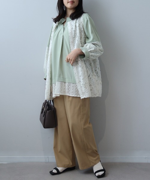 leswel(レスウェル)の「【L~5L 大きいサイズ】レーシーカットジャガードジレ(その他トップス・レディース・ブラック/クリーム・L/5L/4L/3L/LL)」の6枚目の写真