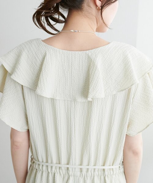 DISCOAT(ディスコート)の「【SS先行予約】ジャガードフリルサロペット(サロペット/オーバーオール・レディース・ブラック/アイボリー/モカ・PS/FREE)」の10枚目の写真