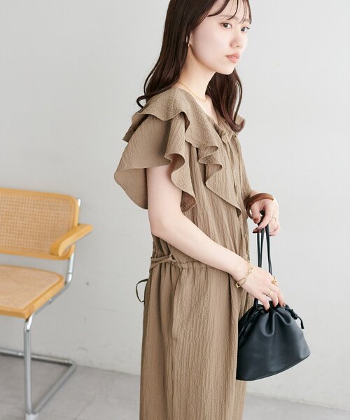 DISCOAT(ディスコート)の「【SS先行予約】ジャガードフリルサロペット(サロペット/オーバーオール・レディース・ブラック/アイボリー/モカ・PS/FREE)」の19枚目の写真