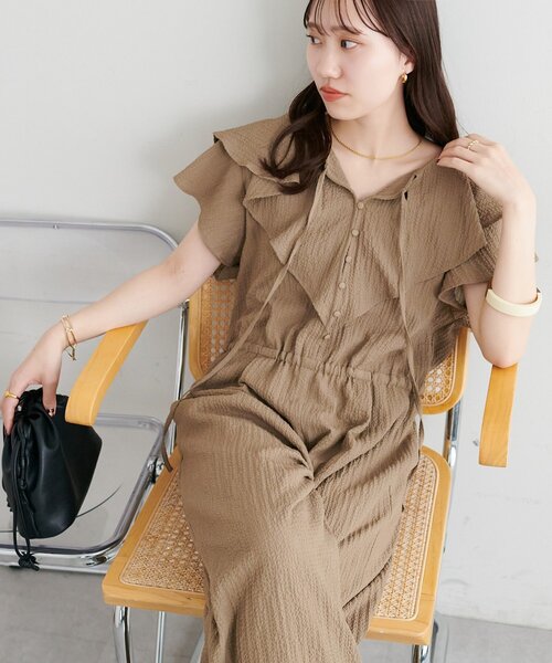 DISCOAT(ディスコート)の「【SS先行予約】ジャガードフリルサロペット(サロペット/オーバーオール・レディース・ブラック/アイボリー/モカ・PS/FREE)」の12枚目の写真