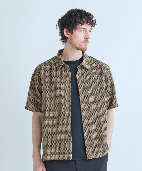 MEN'S BIGI(メンズビギ)の「シアージオメトリック半袖シャツ(シャツ/ブラウス・メンズ・ブラウン/ブラック/ブルー・02/03)」の19枚目の写真