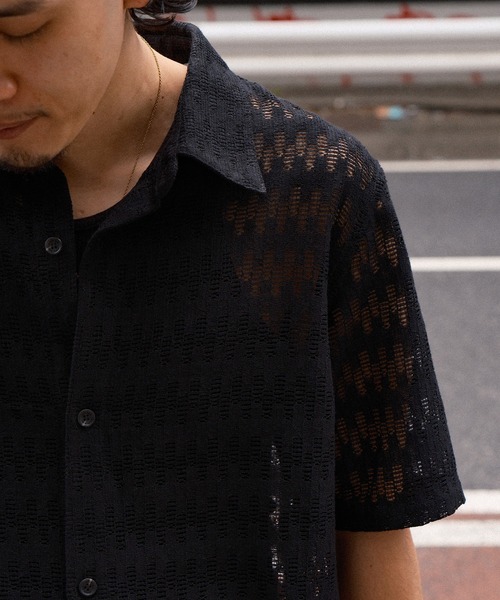 MEN'S BIGI(メンズビギ)の「シアージオメトリック半袖シャツ(シャツ/ブラウス・メンズ・ブラウン/ブラック/ブルー・02/03)」の4枚目の写真