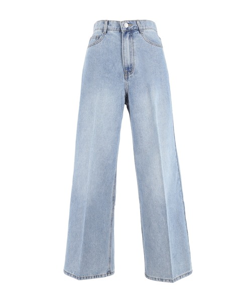 coca(coca)(コカ)の「センタープレスストレートデニムパンツ(デニムパンツ・レディース・ライトブルー・L/M/S)」の10枚目の写真