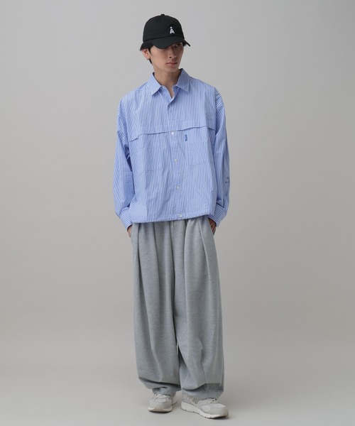 ALAND(エーランド)の「【UNISEX】ALAND/ストライプWビッグシャツ(シャツ/ブラウス・レディース・ブルー/ピンク・MEDIUM/LARGE)」の6枚目の写真