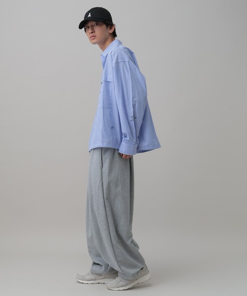 ALAND(エーランド)の「【UNISEX】ALAND/ストライプWビッグシャツ(シャツ/ブラウス・レディース・ブルー/ピンク・MEDIUM/LARGE)」の8枚目の写真