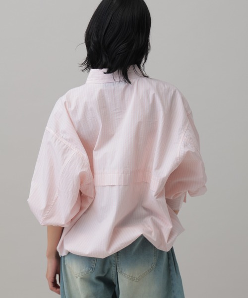 ALAND(エーランド)の「【UNISEX】ALAND/ストライプWビッグシャツ(シャツ/ブラウス・レディース・ブルー/ピンク・MEDIUM/LARGE)」の5枚目の写真