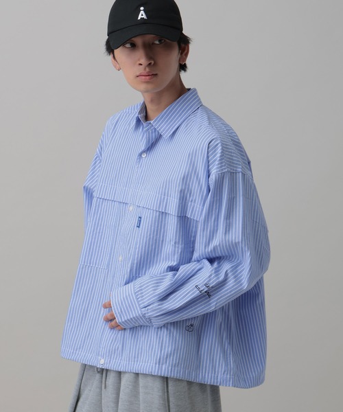 ALAND(エーランド)の「【UNISEX】ALAND/ストライプWビッグシャツ(シャツ/ブラウス・レディース・ブルー/ピンク・MEDIUM/LARGE)」の11枚目の写真
