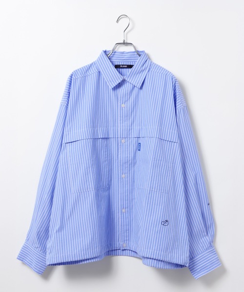 ALAND(エーランド)の「【UNISEX】ALAND/ストライプWビッグシャツ(シャツ/ブラウス・レディース・ブルー/ピンク・MEDIUM/LARGE)」の13枚目の写真