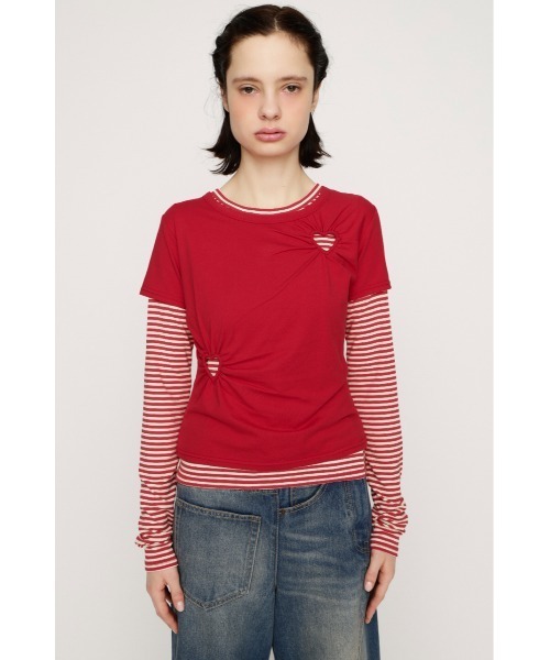 SLY(スライ)の「HEART HOLE 2P TOPS ハートホールツーピートップス 春服(Tシャツ/カットソー・レディース・レッド系その他/ブラック系その他2・FREE)」の16枚目の写真