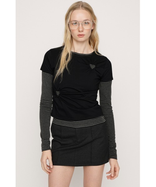 SLY(スライ)の「HEART HOLE 2P TOPS ハートホールツーピートップス 春服(Tシャツ/カットソー・レディース・レッド系その他/ブラック系その他2・FREE)」の3枚目の写真