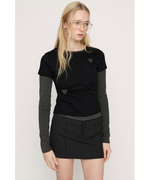 SLY(スライ)の「HEART HOLE 2P TOPS ハートホールツーピートップス 春服(Tシャツ/カットソー・レディース・レッド系その他/ブラック系その他2・FREE)」の5枚目の写真