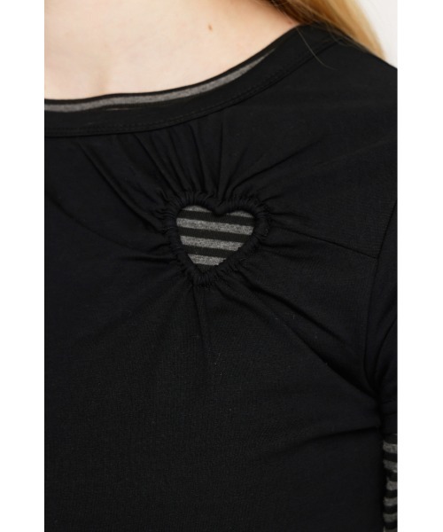 SLY(スライ)の「HEART HOLE 2P TOPS ハートホールツーピートップス 春服(Tシャツ/カットソー・レディース・レッド系その他/ブラック系その他2・FREE)」の9枚目の写真