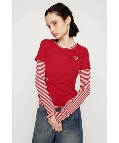SLY(スライ)の「HEART HOLE 2P TOPS ハートホールツーピートップス 春服(Tシャツ/カットソー・レディース・レッド系その他/ブラック系その他2・FREE)」の13枚目の写真