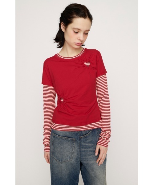 SLY(スライ)の「HEART HOLE 2P TOPS ハートホールツーピートップス 春服(Tシャツ/カットソー・レディース・レッド系その他/ブラック系その他2・FREE)」の15枚目の写真