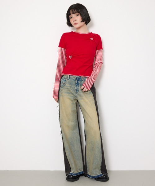 SLY(スライ)の「HEART HOLE 2P TOPS ハートホールツーピートップス 春服(Tシャツ/カットソー・レディース・レッド系その他/ブラック系その他2・FREE)」の19枚目の写真