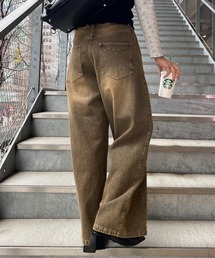 RAY CASSIN | 【2サイズ展開 / ウエスト調節可】スタッズ付ワイドデニム(デニムパンツ)