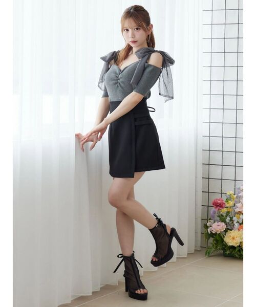 EATME（イートミー）の「ショルダーリボンリブTOP（Tシャツ/カットソー・レディース・グレー/オレンジ/アイボリー・FREE）」の12枚目の写真