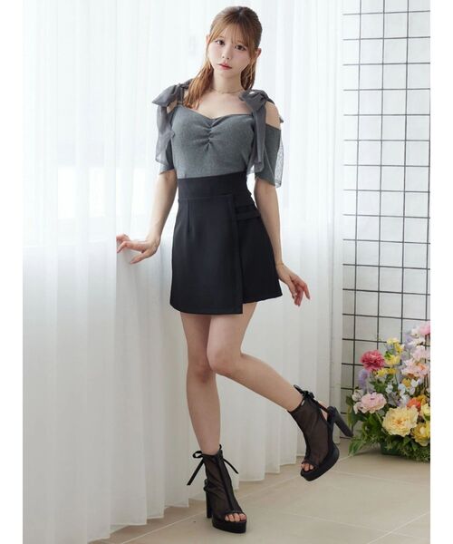 EATME（イートミー）の「ショルダーリボンリブTOP（Tシャツ/カットソー・レディース・グレー/オレンジ/アイボリー・FREE）」の13枚目の写真