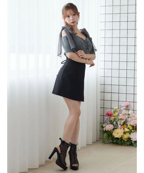 EATME（イートミー）の「ショルダーリボンリブTOP（Tシャツ/カットソー・レディース・グレー/オレンジ/アイボリー・FREE）」の15枚目の写真