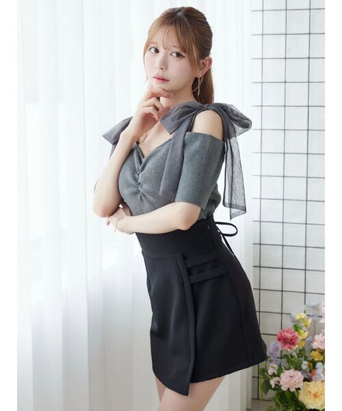 EATME（イートミー）の「ショルダーリボンリブTOP（Tシャツ/カットソー・レディース・グレー/オレンジ/アイボリー・FREE）」の18枚目の写真