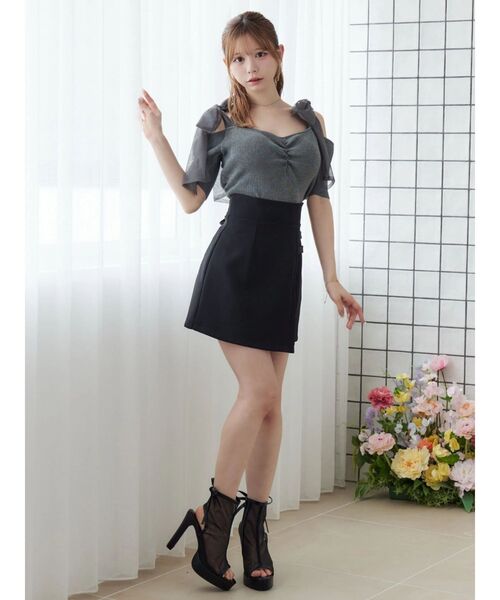 EATME（イートミー）の「ショルダーリボンリブTOP（Tシャツ/カットソー・レディース・グレー/オレンジ/アイボリー・FREE）」の20枚目の写真