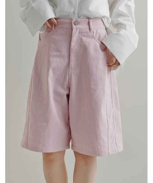 Re:EDIT（リエディ）の「[2026S/S COLLECTION]コットン混デニムハーフパンツ（その他パンツ・レディース・ネイビー/ピンク/ブラウン・MEDIUM）」の3枚目の写真