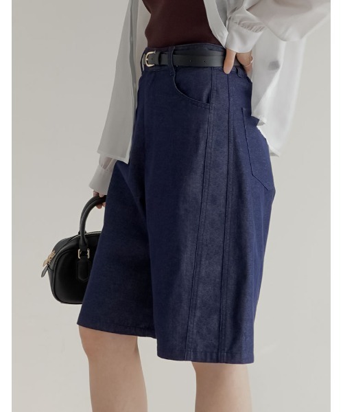 Re:EDIT（リエディ）の「[2026S/S COLLECTION]コットン混デニムハーフパンツ（その他パンツ・レディース・ネイビー/ピンク/ブラウン・MEDIUM）」の13枚目の写真