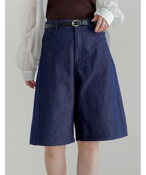 Re:EDIT（リエディ）の「[2026S/S COLLECTION]コットン混デニムハーフパンツ（その他パンツ・レディース・ネイビー/ピンク/ブラウン・MEDIUM）」の15枚目の写真