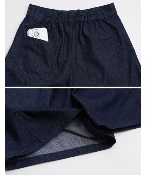 Re:EDIT（リエディ）の「[2026S/S COLLECTION]コットン混デニムハーフパンツ（その他パンツ・レディース・ネイビー/ピンク/ブラウン・MEDIUM）」の17枚目の写真
