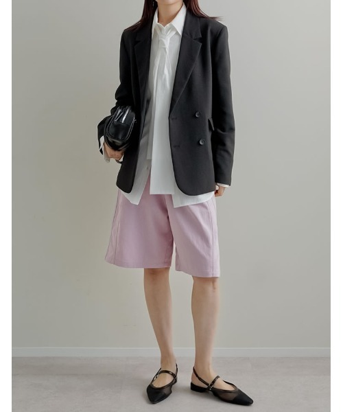 Re:EDIT（リエディ）の「[2026S/S COLLECTION]コットン混デニムハーフパンツ（その他パンツ・レディース・ネイビー/ピンク/ブラウン・MEDIUM）」の8枚目の写真