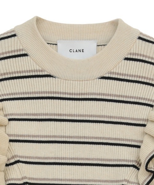 CLANE(クラネ)の「【CLANE/クラネ】FRILL SLEEVE KNIT TOPS/フリルスリーブニットトップス(ニット/セーター・レディース・マルチ/グレー/ブラック・1)」の5枚目の写真