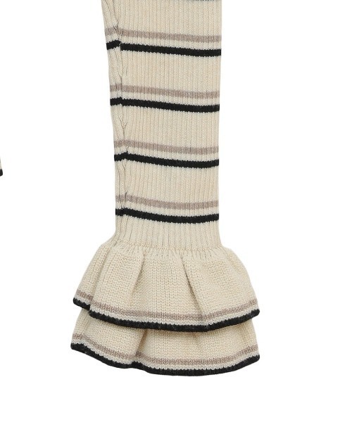 CLANE(クラネ)の「【CLANE/クラネ】FRILL SLEEVE KNIT TOPS/フリルスリーブニットトップス(ニット/セーター・レディース・マルチ/グレー/ブラック・1)」の6枚目の写真