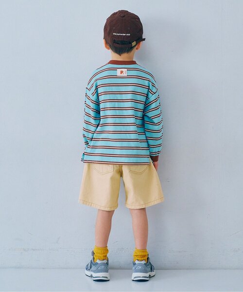 p.premier（ピードットプルミエ）の「カラーツイル&デニムワイドハーフパンツ（その他パンツ・キッズ・ブラウン/ベージュ/チャコール/パープル/ブルー・80/90/100/110/120/130/140）」の9枚目の写真