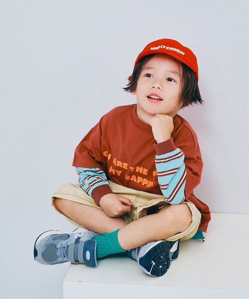 p.premier（ピードットプルミエ）の「カラーツイル&デニムワイドハーフパンツ（その他パンツ・キッズ・ブラウン/ベージュ/チャコール/パープル/ブルー・80/90/100/110/120/130/140）」の10枚目の写真